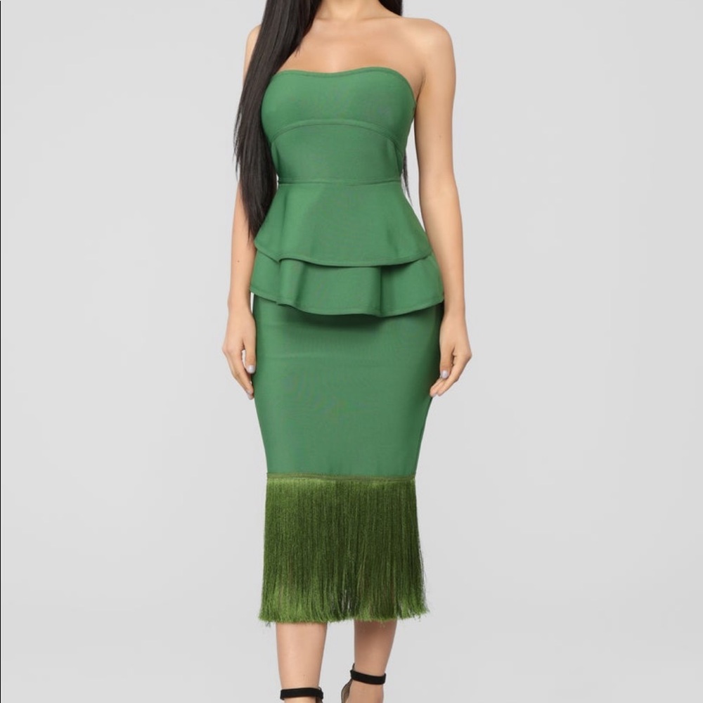 Green Bandage Dress with Fringes (Tinkerbell or Green Ivy Costume)
